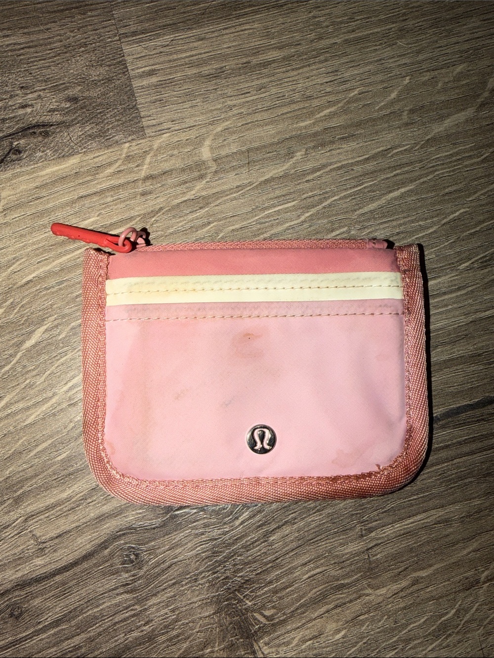 lululemon athletica Pink and Cream Zip Card Pouch